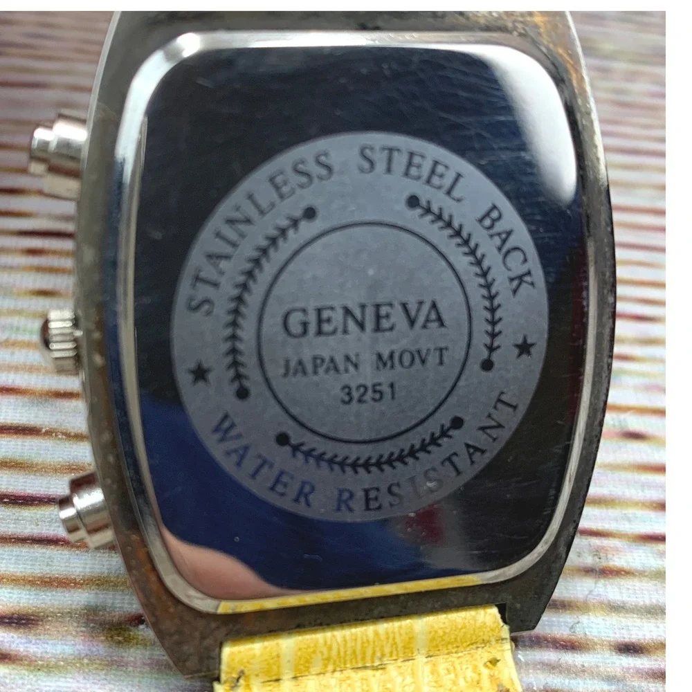 Geneva Women's Rhinestone‎ Bezel Yellow Band Quartz Wristwatch Analog 3251